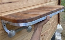 Porte manteau étagère vintage Alu Brossé Creation Merisier