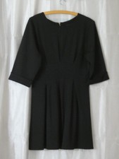 Robe HABILLEE ELEGANTE Evasée Femme Taille 38 40 M Noire Manches 3/4