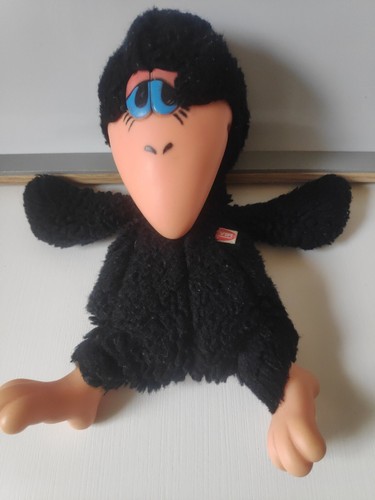Peluche doudou oiseau corbeau