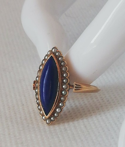 Bague navette or jaune 18 - en,