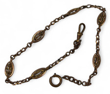 Ancienne Chaîne de Montre à Gousset  Plaqué Or Fix bracelet collier vintage