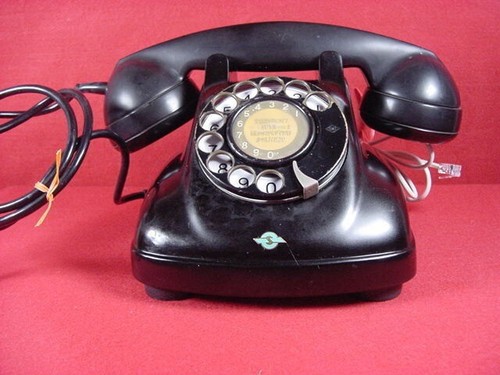 Téléphone noir vintage showa - téléphone,