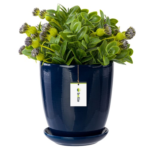 Pot fleur bleu - bleu, foncé