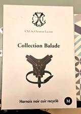 Neuf Harnais cuir noir recyclé pour chien Christian Lacroix taille M