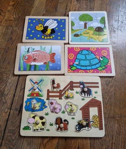 Lot puzzle bois - bois, jouet