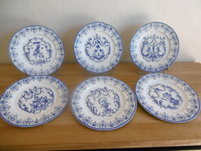 SERIE DE SIX ASSIETTES DESSERT FAIENCE J.VIEILLARD BORDEAUX DECOR MOUSTIER Lot 2