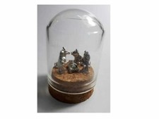Mini Crèche : 1 Nativité' Métal 1,5 CM En Cloche Verre Alta 5CM Diamètre 3,5CM