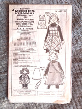patron poupée modes et travaux NON DECOUPER COMPLET  Septembre 2000