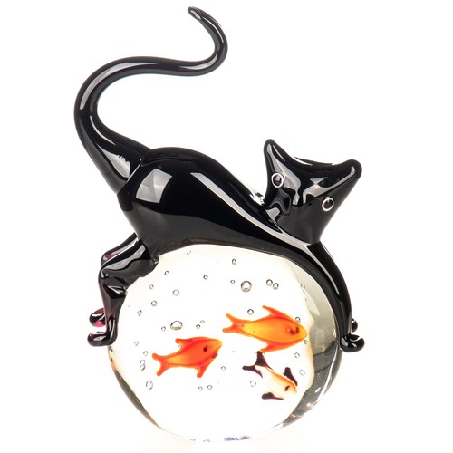 Figurine chat avec - figurine, poisson