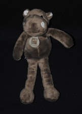 Peluche doudou hippopotame BNP Paribas Roland garros brun marron 25 cm TTBE