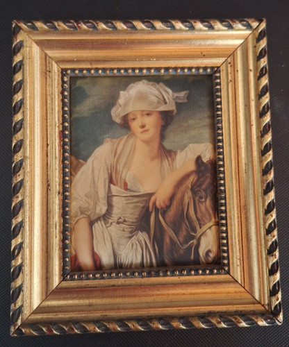 Ancien cadre bois avec - ancien,