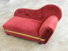 Fauteuil canapé jouet ancien poupée Tootsie. Chaise longue vintage