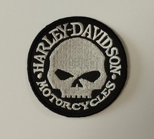 Écusson de moto Harley Davidson thermocollant tête de mort skull 6cm patch /EBVJ