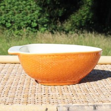 Saucière vintage en faïence de Salins modèle Deauville corail