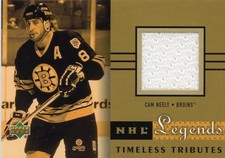 2001-02 UPPER DECK NHL LEGENDS TIMELESS TRIBUTES CAM NEELY GAME WORN JERSEY