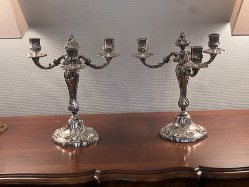 Paire chandeliers bougeoirs - chandeliers,