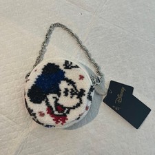 Tissu mini pochette brodée Feiler Disney Mickey Minnie avec chaîne en métal
