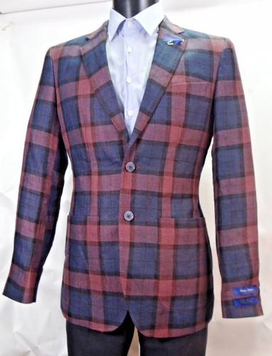 Veste carreaux lin - à, bleu