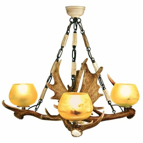 Lustre avec vrai bois - de, daim