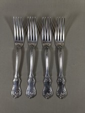 Orfèvre Compère Léontine, 4 superbes Fourchettes Armoiriées Argent Minerve, 335g