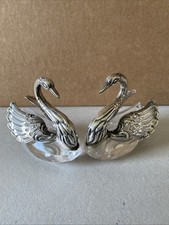 2 Salerons Cygnes  Argent