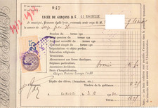VIEUX PAPIER FISCAUX SUR