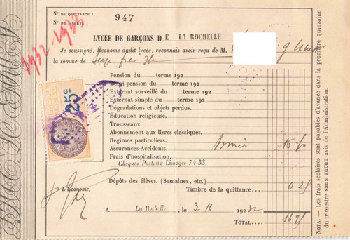 Vieux papier fiscaux - fiscaux, sur