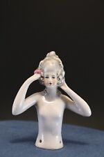 Demi figurine antique half doll germane porcelaine Deutschland femme elegante