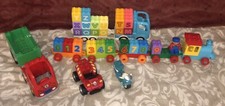 Lot Duplo Camion Train Moto Personnages Quad Pompier Chiffre Lettre