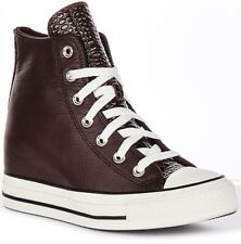 Converse A12349C Classique Cuir Hi Wedge Femme Bordeau UK 3 - 8