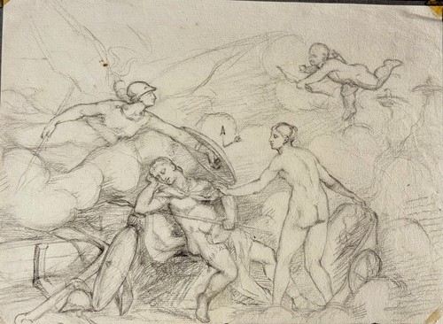 Dessin ancien xixe allégorie - xixe,