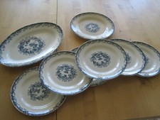 Ensemble faïence terre de feu HB   Choissy le Roi 8  pièces assiettes plat