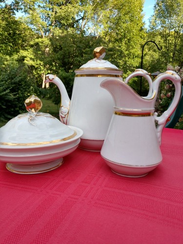 White gold trim tea - gold, tea-