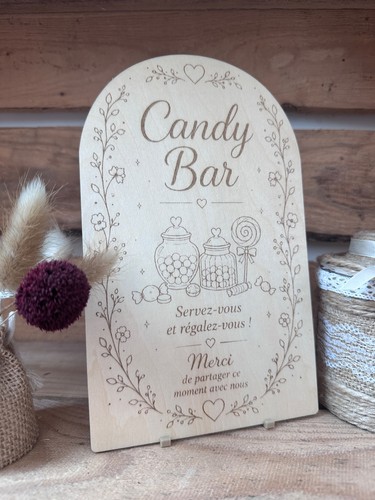 Panneau bois gravé mariage - panneau,