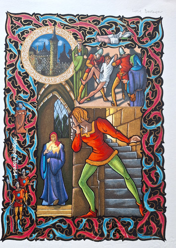 Gravure enluminure polychrome