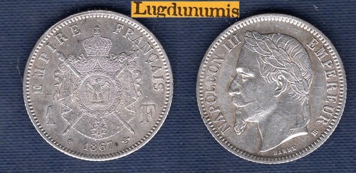 Franc napoléon iii 1867 bb - napoléon,