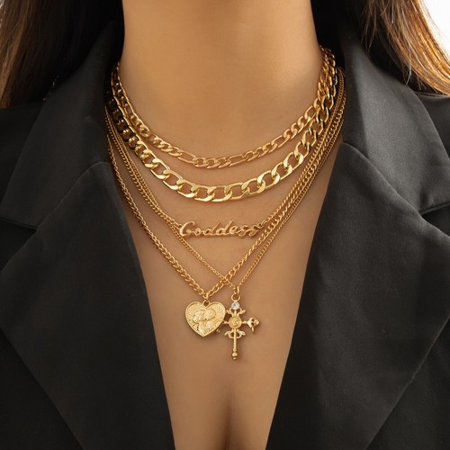 Collier chaîne dorée - collier, punk