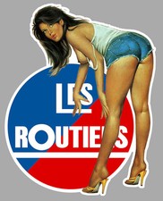 LES ROUTIERS PINUP SEXY CAMION TRUCK 20cmX16cm AUTOCOLLANT STICKER RA120
