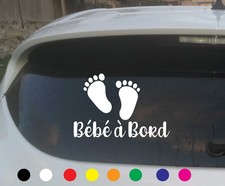 Sticker autocollant bébé à bord voiture déco -  Coloris et taille au choix