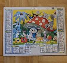 ALMANACH LA POSTE 1991  CALENDRIER DESSIN ANIME