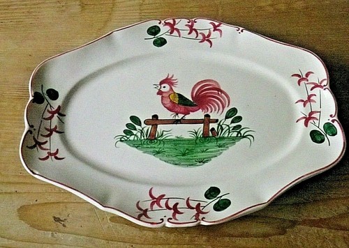 Ancien plat décor - , coq