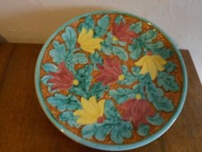 Assiette Vintage Faience aux  FLEURS  marquée AZUREART