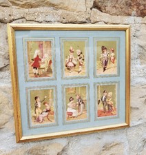 Tableau Doré Chromos 6 Cartes