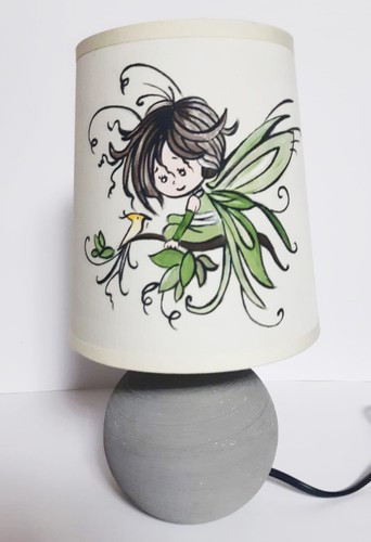 Lampe chevet peint main - lampe,