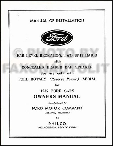 1937 ford radio propriétaires - 1937,