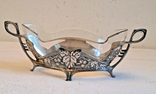 MAGNIFIQUE CENTRE DE TABLE JARDINIERE ART NOUVEAU MINERVA AVEC SON VERRE