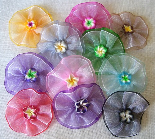 Applique fleur voile - applique,