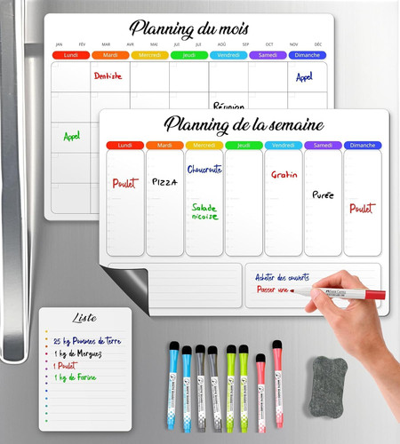 Calendrier magnetique frigo - magnetique,
