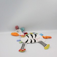 Doudou plat étiquettes zébre