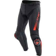 Hommes Moto Pantalon 48 - Dainese Super Vitesse - Sport en Cuir Schwarz-Fluorot